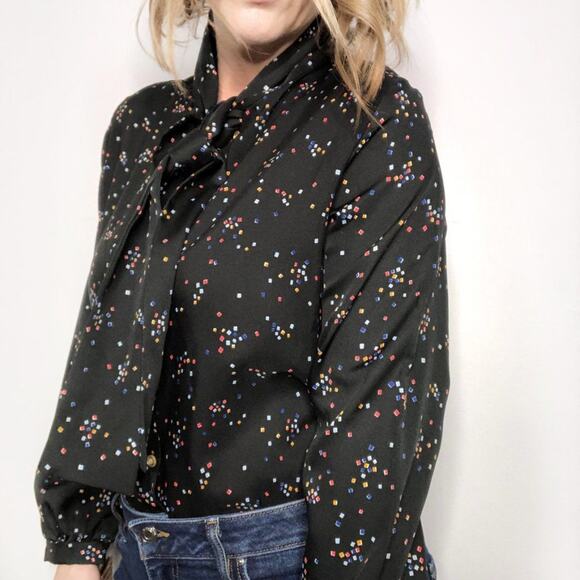 VINTAGE Black Blouse - Picture 3 of 5